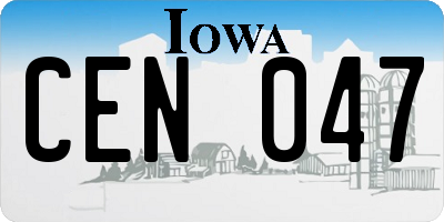 IA license plate CEN047