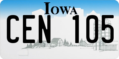 IA license plate CEN105