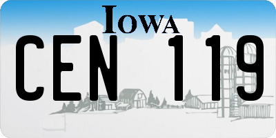 IA license plate CEN119