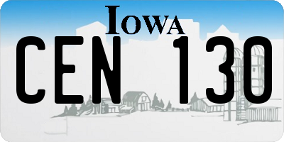 IA license plate CEN130