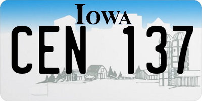 IA license plate CEN137