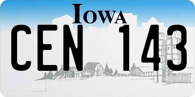 IA license plate CEN143