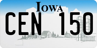 IA license plate CEN150