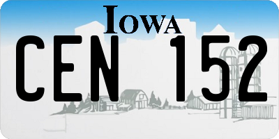 IA license plate CEN152