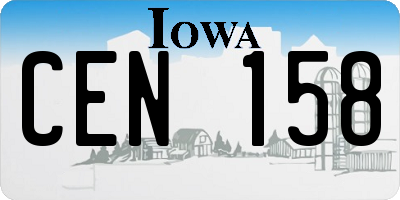 IA license plate CEN158