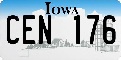 IA license plate CEN176