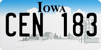 IA license plate CEN183