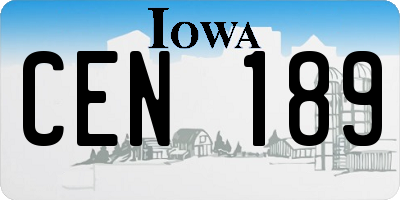 IA license plate CEN189