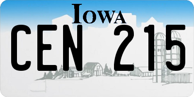 IA license plate CEN215