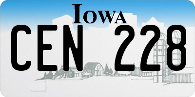 IA license plate CEN228