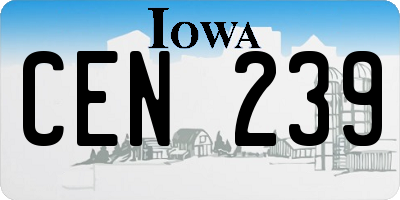 IA license plate CEN239