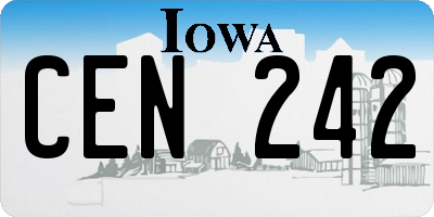 IA license plate CEN242
