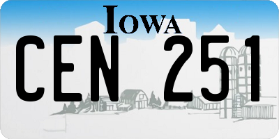 IA license plate CEN251