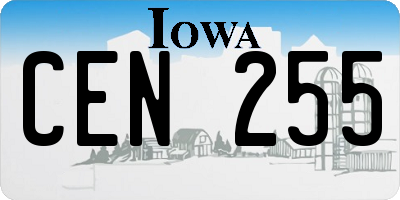 IA license plate CEN255