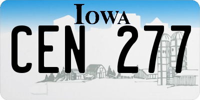 IA license plate CEN277