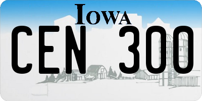 IA license plate CEN300