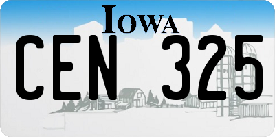 IA license plate CEN325