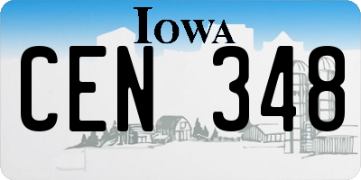 IA license plate CEN348