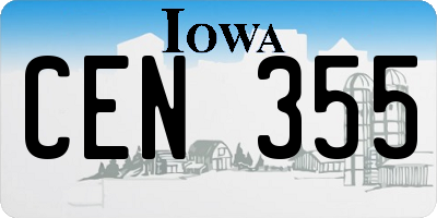 IA license plate CEN355
