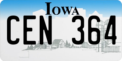 IA license plate CEN364