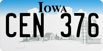 IA license plate CEN376