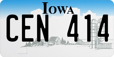 IA license plate CEN414