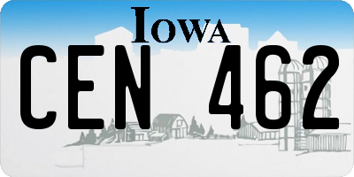IA license plate CEN462