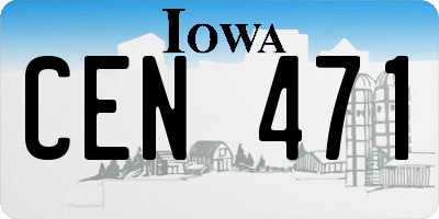 IA license plate CEN471
