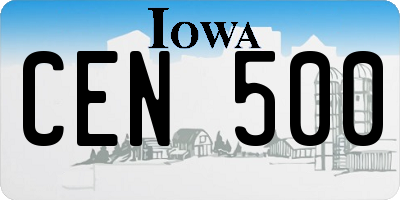 IA license plate CEN500