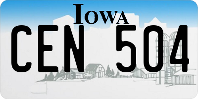 IA license plate CEN504