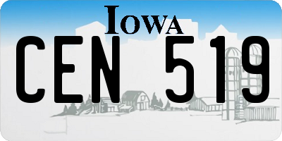 IA license plate CEN519
