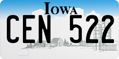 IA license plate CEN522