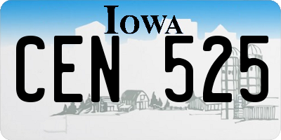 IA license plate CEN525