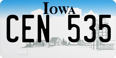 IA license plate CEN535