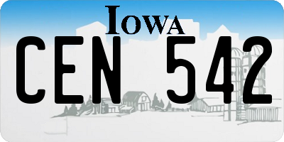 IA license plate CEN542