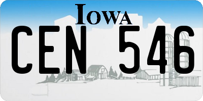 IA license plate CEN546