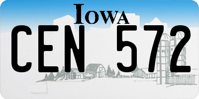 IA license plate CEN572