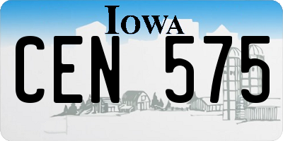 IA license plate CEN575