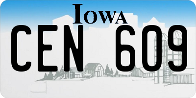 IA license plate CEN609