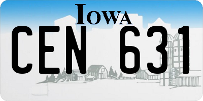 IA license plate CEN631