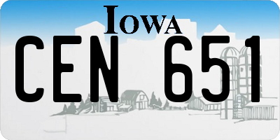 IA license plate CEN651
