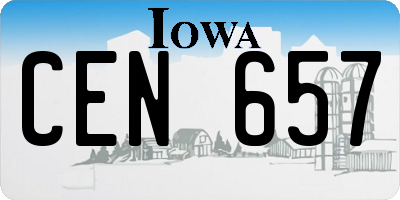 IA license plate CEN657