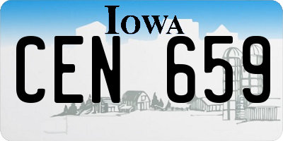 IA license plate CEN659