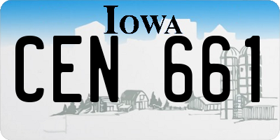 IA license plate CEN661
