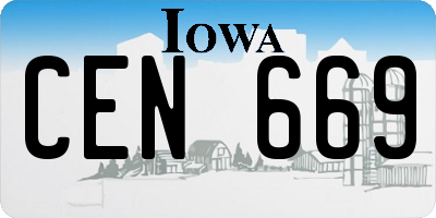 IA license plate CEN669