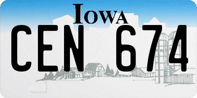 IA license plate CEN674