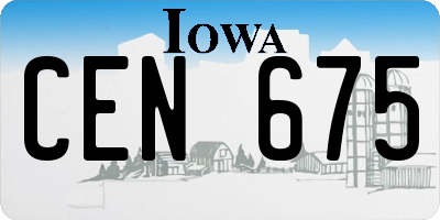 IA license plate CEN675