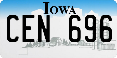 IA license plate CEN696