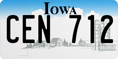 IA license plate CEN712