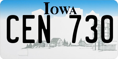 IA license plate CEN730